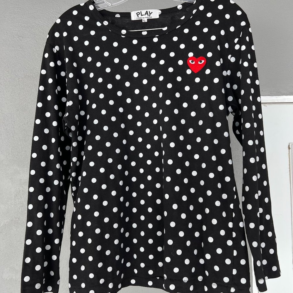 Comme Des Garçons Play polka-dot long sleeve top